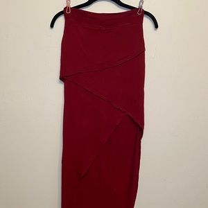 Red high-low skirt